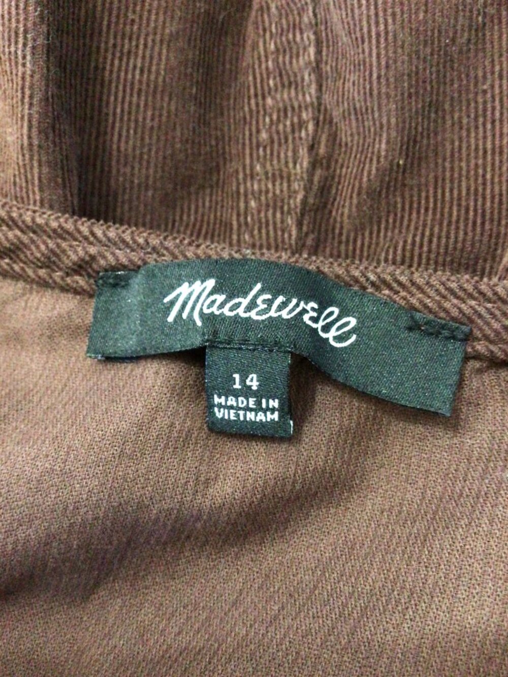 3/$10💕 Madewell Brown Corduroy Long Sleeve Button Down Midi Dress - Picture 6 of 6